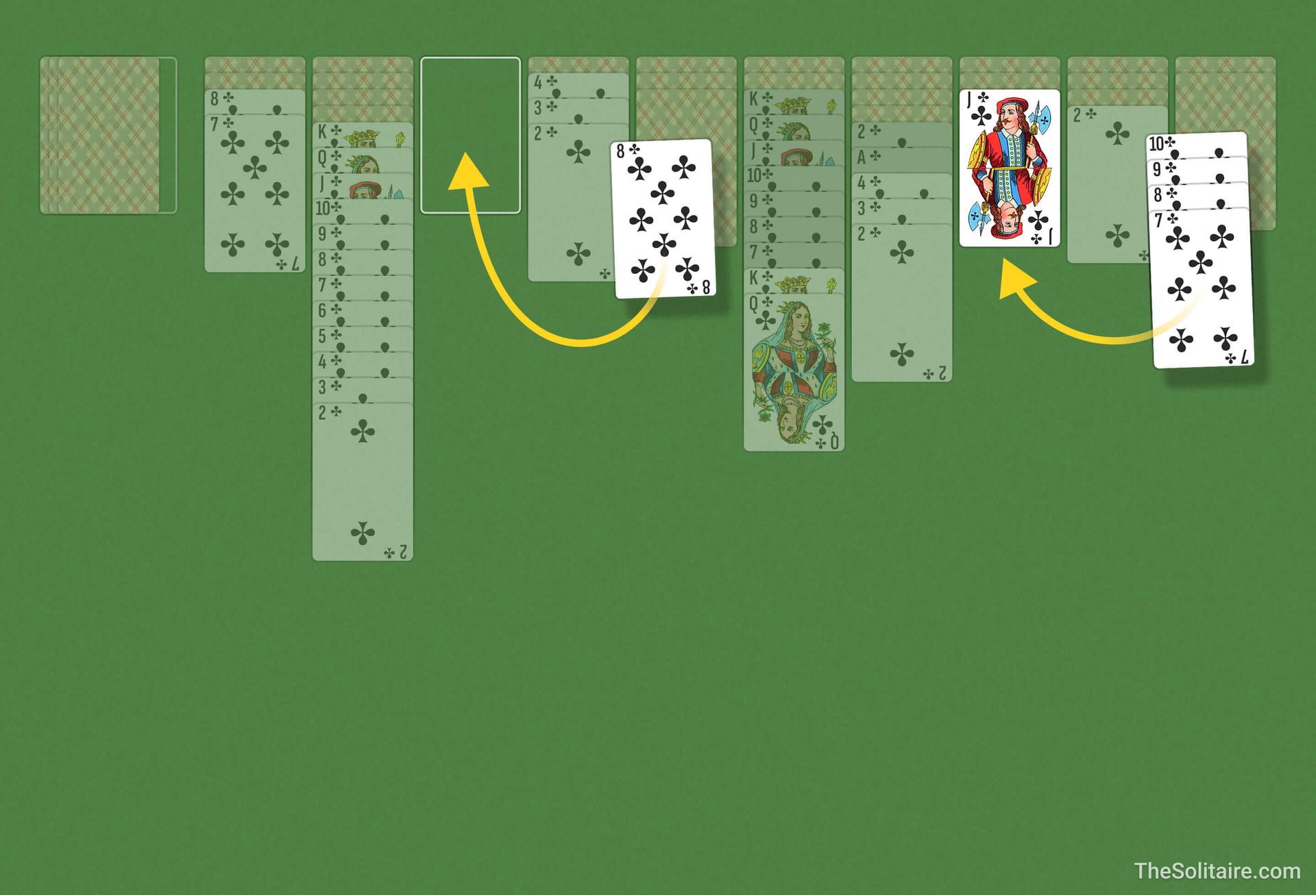 Spindelharpan 1 färg – spela gratis online – TheSolitaire.com